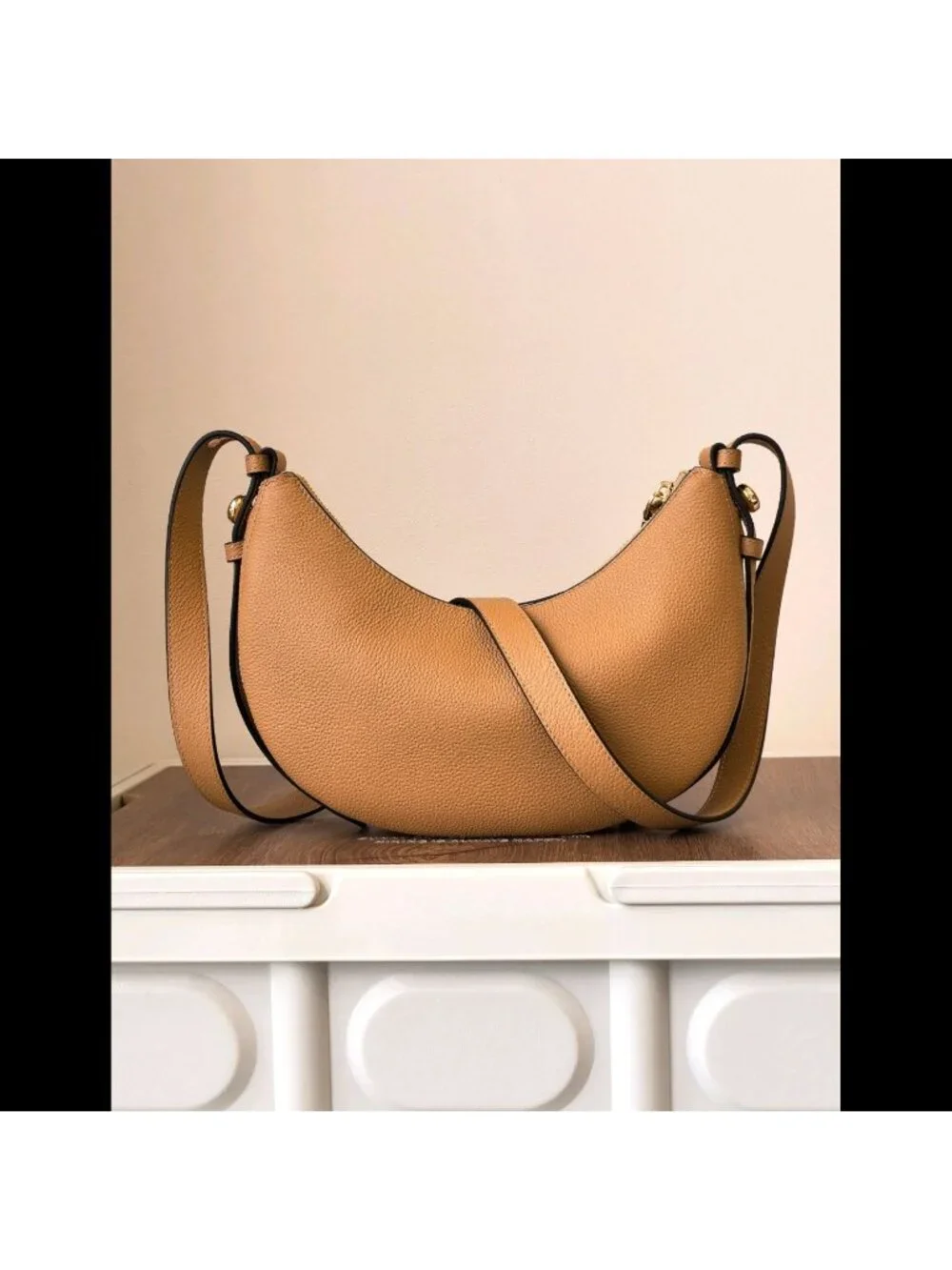 Tory Burch Romy Half Moon Shoulder Bag Tiramisu